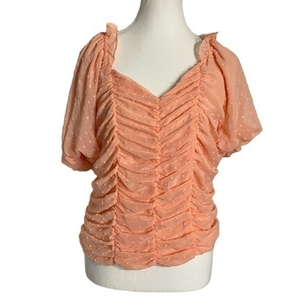 Curvy Girl by Ashley Stewart Orange Ruched Crop Top